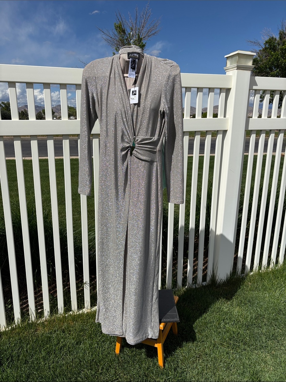Joseph Ribkoff Signature Sparkle Nude Jumpsuit NWT, Travel Wedding Fabulous